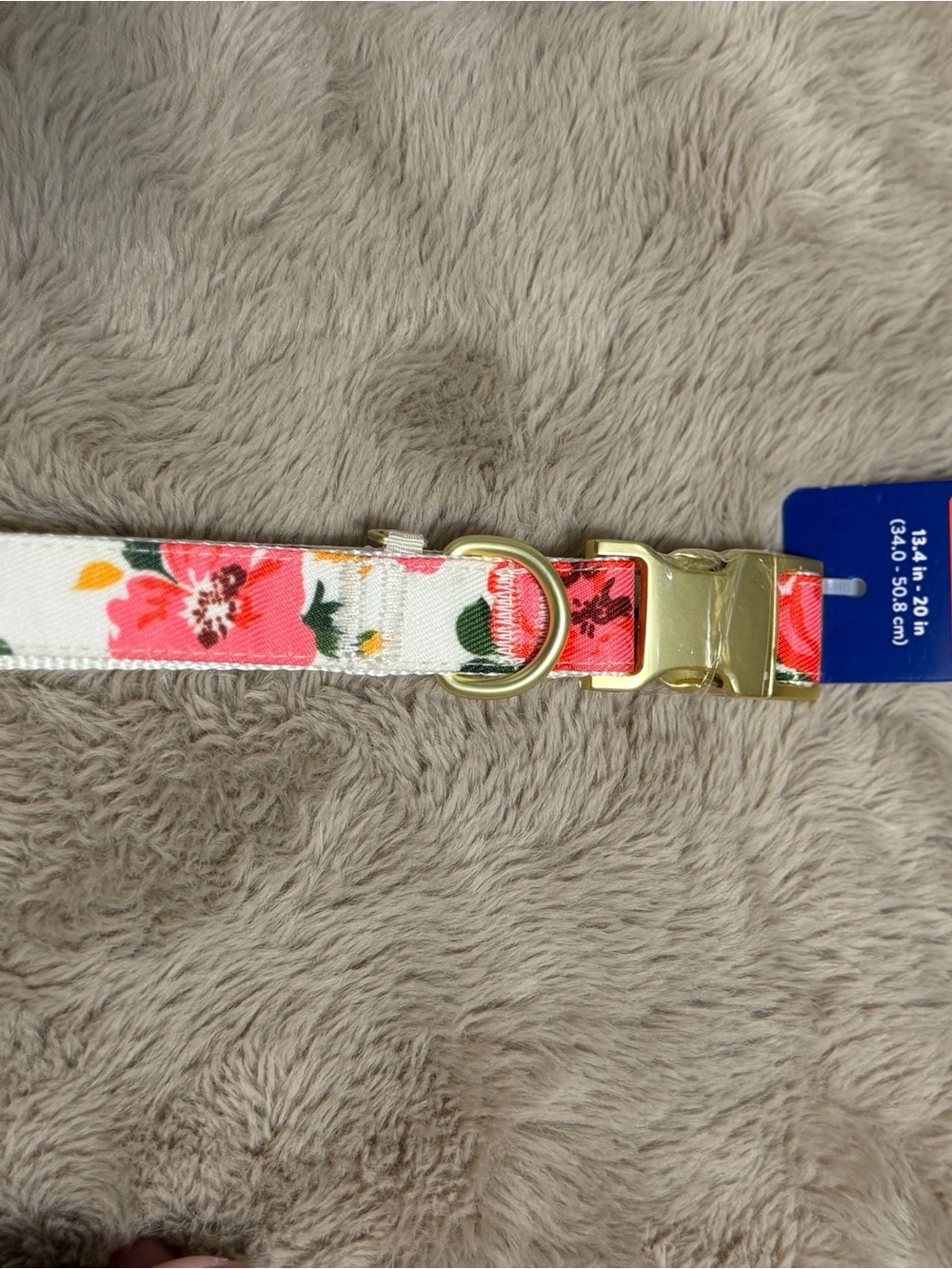 Top Paw Floral Dog Collar - White, Pink, Green, Gold